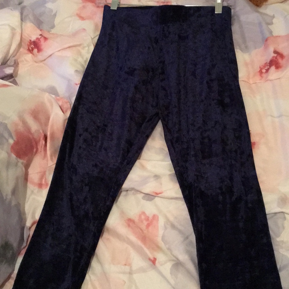 blue velvet pants